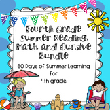 Fourth Grade Summer Math and Reading BUNDLE--4th grade sum