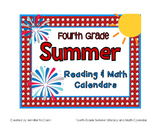 Fourth Grade Summer Reading & Math Packet with June and Ju