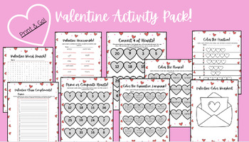 Preview of Fourth Grade Valentine's Day Activity Pack- Print & Go!