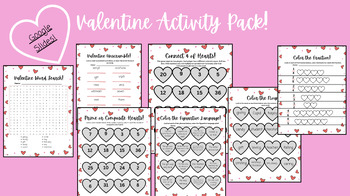 Preview of Fourth Grade Valentines Day Google Slides Activity Pack
