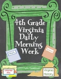Fourth Grade Virginia Daily Morning Work or Bell Ringer