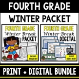 Fourth Grade Winter Break Homework Packet - Print & Digita