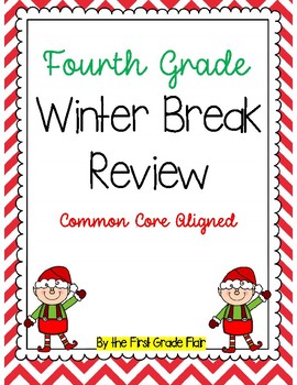 Preview of Fourth Grade Winter Break Review Packet *Common Core Aligned*