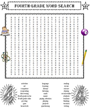 fourth grade word search puzzle by david filipek tpt