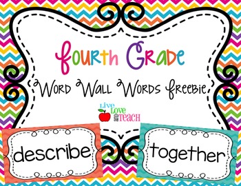Preview of Fourth Grade Word Wall Words FREEBIE Summer Pop Collection