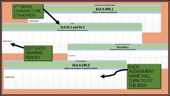 Preview of Fourth Gradebook EDITABLE!