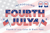 Fourth Of July Font, Bonus SVG Layered & Png Clipart