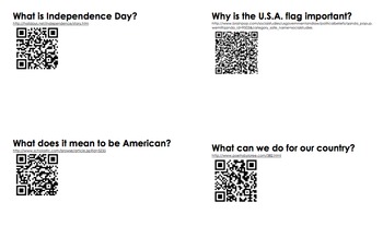 Preview of Fourth of July (4th of July) QR code activity