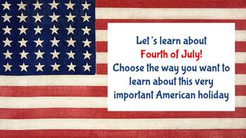 Preview of Fourth of July Choice Board - Great for Remote Learning!