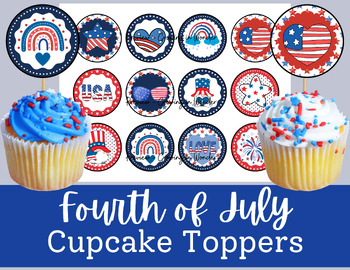 Preview of Fourth of July Cupcake Toppers