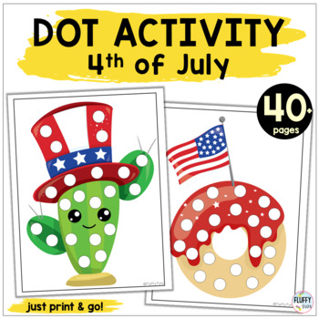 Fourth of July Dot Marker Printable for Summer Preschool by Fluffy Tots