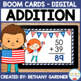 Fourth of July Double-Digit Addition - Boom Cards - Distan