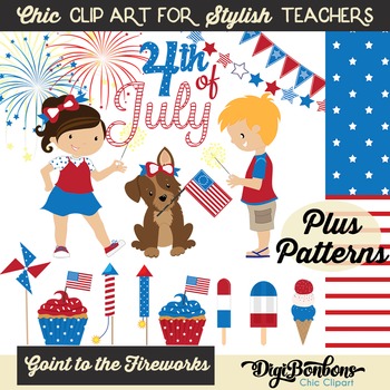 Preview of Fourth of July Fireworks Clipart Set