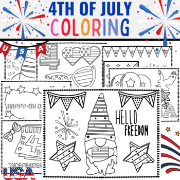 Preview of Fourth of July | Independence Day Coloring Pages | End of Year Activities  | 4th