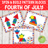4th of July Independence Day Pattern Blocks Spin and Build