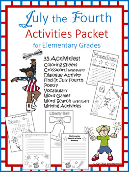 Preview of Fourth of July / July Fourth / July 4 Activities Packet (Elementary)