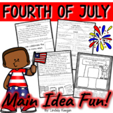 Fourth of July - Main Idea and Details Activities for Inde