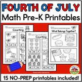 Fourth of July Math - Printables - Worksheets for Preschool