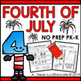Fourth of July NO PREP Preschool Packet