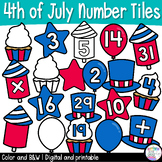 Fourth of July Number Tiles Clipart  | 4th of July Clipart