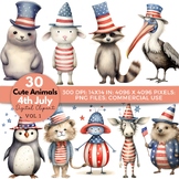 Fourth of July Patriotic Clip Art - Independence Day Cute Animals