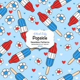 Fourth of July Popsicle Seamless Pattern, Independence Day