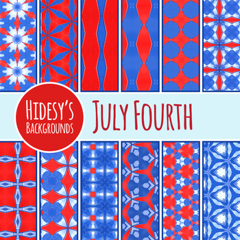 Fourth Of July Red White And Blue Backgrounds Digital Papers Clip