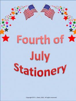 Preview of Fourth of July Stationery Distance Learning