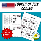 Fourth of July Unplugged Coding Worksheets Crack the Code 