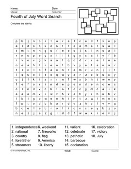 fourth of july word search printable by lesson machine tpt