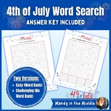 Fourth of July Word Word Search | Word Find | Any Content 