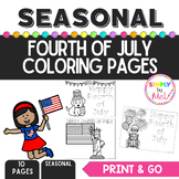 Fourth of July  l Coloring Pages l Print & Go