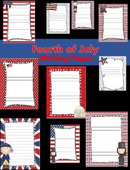 Preview of Fourth of July - patriotic theme - Writing papers