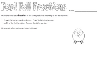 Preview of Fowl Fall Fractions (Turkey Fractions)