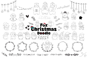 Preview of Fox Christmas Doodle Font