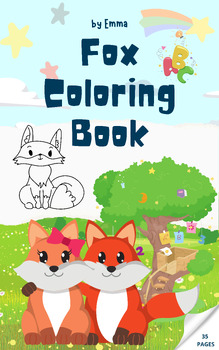 Preview of Fox Coloring Book - Book Set For Kids Age 2 to Up. Easter Coloring Pages