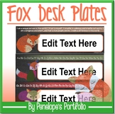 Desk Plates / Name Plates - Coping Skills, Fox Chalkboard Theme