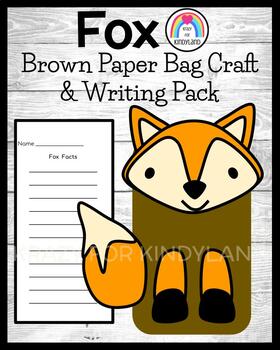 Preview of Fox Craft Activity Writing Puppet - Zoo Forest Animal Research Center
