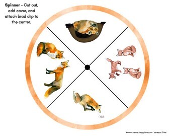 Fox Life-Cycle with Spinner and Montessori 3-Part Cards by Mama's Happy