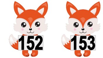 Fox Number Cards 150-200 by First Grade and Beyond | TpT