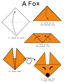 Fox Origami Activity by Veronica Berrong | Teachers Pay Teachers
