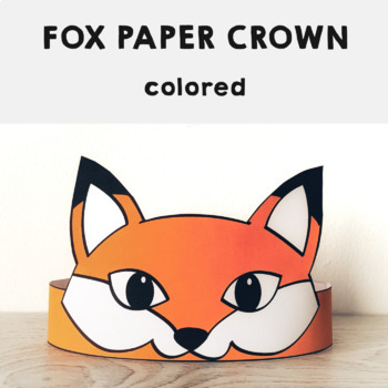 Fox Paper Crown Printable Animal Forest Woodland Craft Activity | TPT