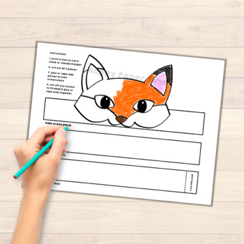 Fox Paper Crowns Printable Animal Forest Woodland Coloring Craft Activity