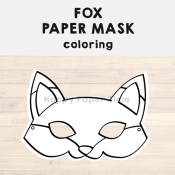 Fox Paper Mask Printable Woodland Forest Animal Costume Craft