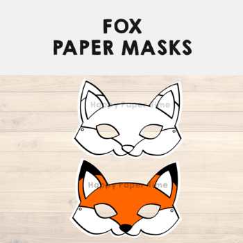 Fox Paper Masks - Printable Woodland Forest Animal Coloring Craft Activity