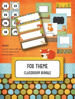 Preview of Fox Theme Classroom Bundle