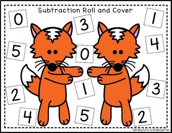 subtraction addition themed fox roll games cover subject