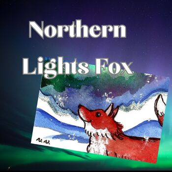 Preview of Fox and The Northern Lights Animal Winter Fantasy Clip Art, Classroom Decor