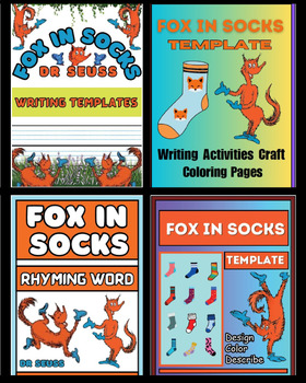 Preview of Fox in socks Template Writing Activities Craft Coloring Pages Rhyming Words