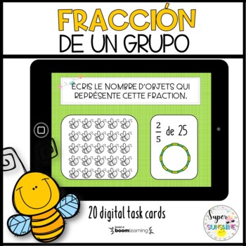Preview of Fracción de un grupo Boom Cards Spanish distance learning